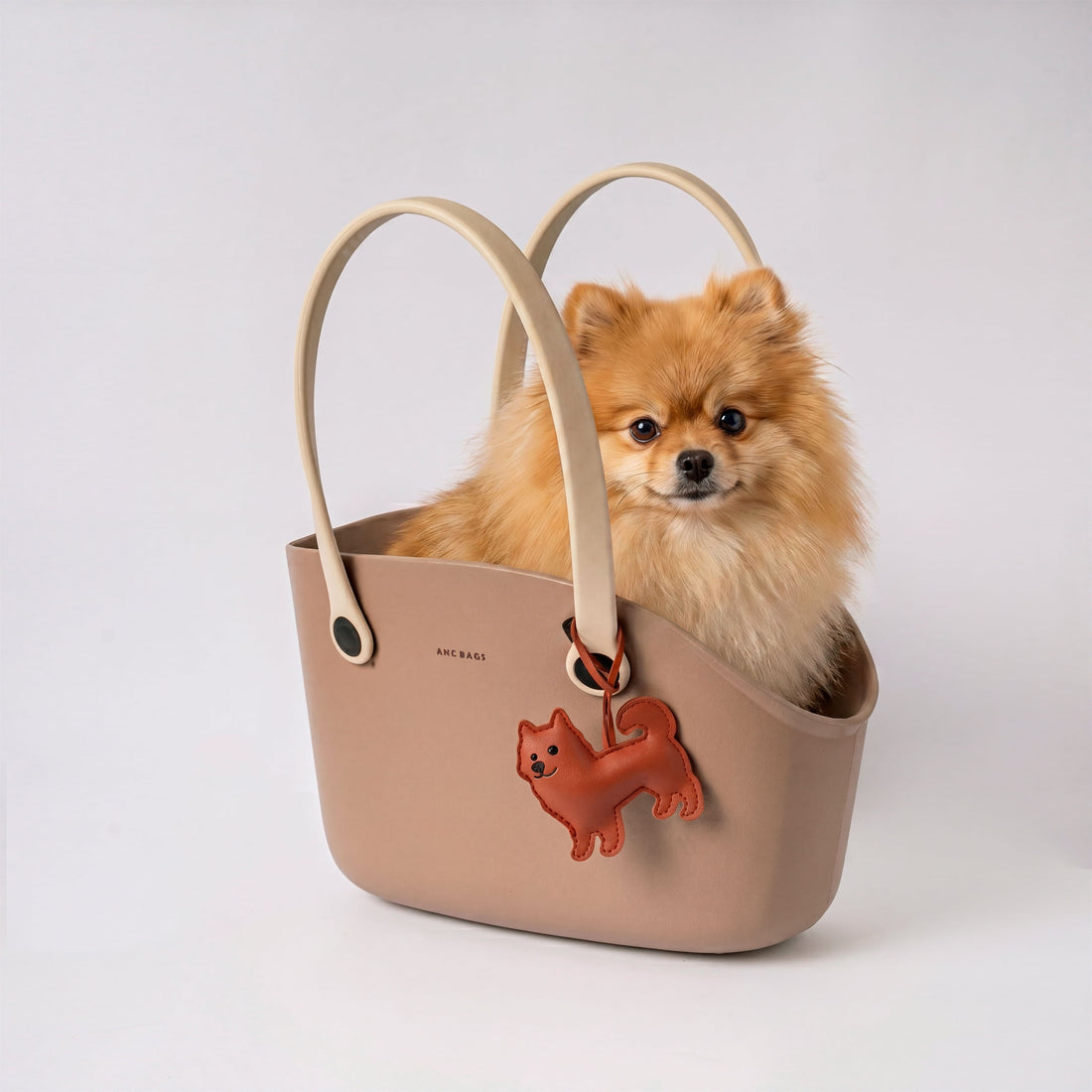 PET BAG BEIGE CON ASAS CREMA